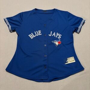 Blue Jays Womens Jersey Size Small Blue Baseball MLB Casual Outdoor Buttons